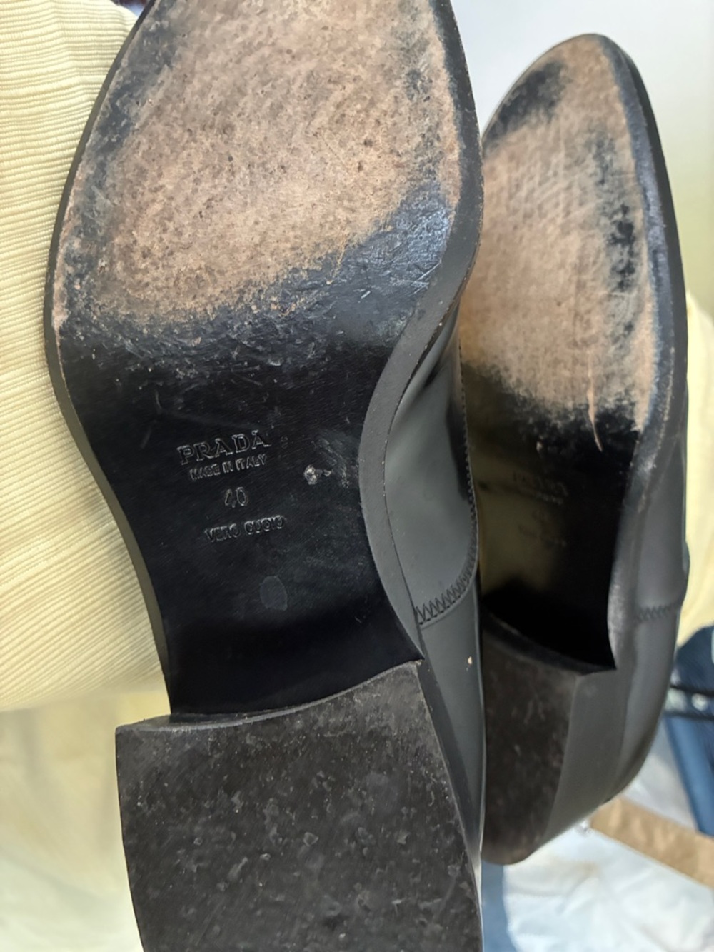 Prada Black Patent Leather Lace-Up Loafers - Picture 4 of 6
